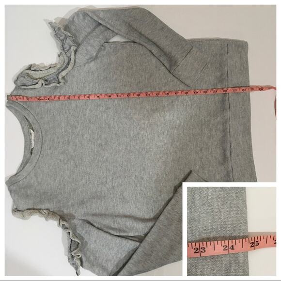 Caslon Ruffle Trim Cold Shoulder Sweatshirt - Gray - Small - Picture 5 of 16